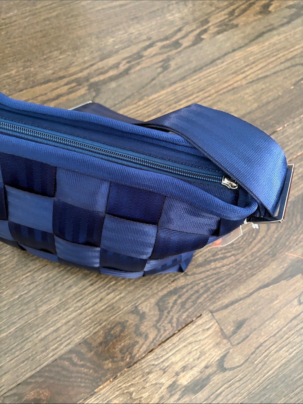 Navy Blue Woven Messenger Bag - Salvage Indigo NWT - Picture 7 of 14